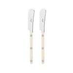 SABRE PARIS - Bistrot 2Pc Butter Knife Set - Butter Spreader - Stainless Steel Knife - Shiny Ivory