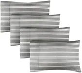 King Size Pillow Cases Set of 4 - Extra Soft Pack of 4 Pillowcase Covers - Hotel Luxury Pillowcases - Machine Washable Pillow Protectors - 20x40 Pillow Cases 4 Piece - King Grey Stripe Pillow Covers