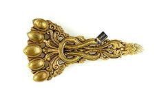 Two Moustaches Brass Sheshnag Design Five Oil Wick Pooja Spoon, Antique Yellow, Standard, Pack Of 1