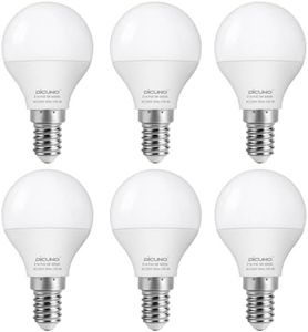 DiCUNO E14 Bulb, 5W Small Edison Screw Bulbs, 550LM, 50W Equivalent E14 LED Light Bulbs Globe, Daylight White 5000K, CRI90, SES E14 Golf Ball Bulbs for Home, Pack of 6