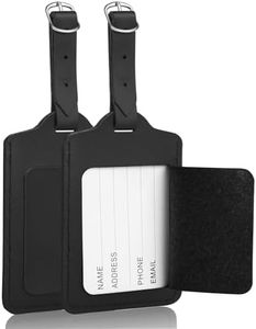 flintronic Travel Luggage Tags, 2PCS Baggage Labels, Suitcase ID Tags, Handbag Tag Labels, Luggage Suitcases Tags for Preventing Loss of Bags and Suitcases, Black