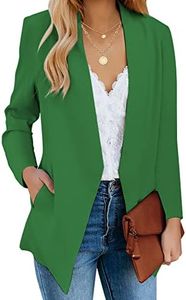 luvamia Women's Casual Long Sleeve Lapel Button Slim Work Office Blazer Jacket Business Casual Outfits for Women Plus Size Cardigan for Dress Summer Juniper Green Size Xx-Large Size 20 Size 22