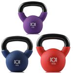 KK Kettlebells Cast Iron Neoprene Coated Weights Lifting Strength Training Home Gym Exercise (Set- 6, 8, 10kg)