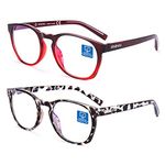 Computer Reading Glasses Blue Light Blocking Glasses Women Men 2 Pack (0.0)