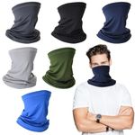 RosewineC 6 Pack Multifunctional Headwear Bandana Face Masks Snoods Washable Face Coverings Neck Scarf Headscarf, Men Windproof Neck Gaiter Scarf for Sports Outdoor Fishing Cycling