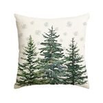 AVOIN colorlife Christmas Trees Snowflake Throw Pillow Cover, 18 x 18 Inch Winter Holiday Cushion Case Decoration for Sofa Couch