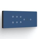 IOTICS Smart Wifi Board: 8 x Switch Module. Finger Touch, Remote, App Control. Voice via Google Home/Alexa. Home Automation Solution (Blue)