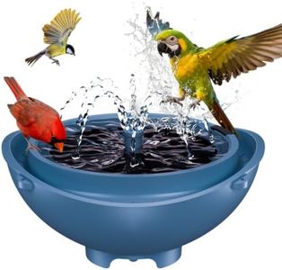 Solar Powered Bird Bath for Outside Fountain with Built-in Lithium Battery, 3 Nozzles for Garden & 3 Replaceable Filter Chips, Automatic Low-Water Protection, Gift for Bird Lovers (Deep Blue)