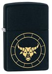 Zippo Taurus Zodiac Sign Matte Pocket Lighter , Black