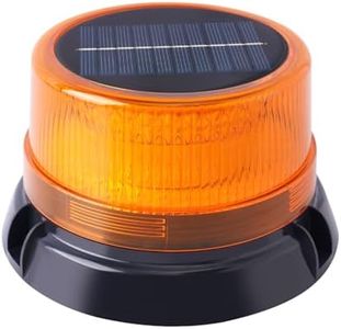 Solar Strobe Warning Light, LED Warning Flash Beacon Lights, with Strong Magnetic Base Waterproof Flashing Light Vehicle Forklift, Truck, Tractor, Construction, Traffic, Factory, Crane Tower (Oange)