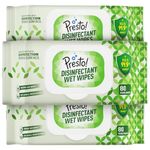 Amazon Brand - Presto! Disinfectant Wet Wipes With Lid | 240 Count | (80 Counts x Pack of 3) | Germ Protection for Skin and Surface