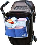 Roomy Diaper Bag Stroller Hang Bag Multi-Function Insert Organizer Stylish Baby Mummy Bag 10 Pockets Tote Bag Travel Comestic Toiletry Bag Mankeup Bag Handbag, Blue