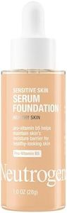 Neutrogena Healthy Skin Sensitive Skin Serum Foundation with Pro-Vitamin B5, Color Correcting & Pore Minimizing Liquid Foundation & Face Serum, Buildable Coverage, Light/Medium 02, 1 oz