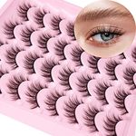 Zegaine False Lashes Natural Look Wispy Faux Mink Lashes Fluffy 12MM Short Eyelashes 16 Pairs Lashes Pack