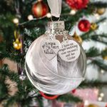 Memorial Christmas Hanging Ornament Clear Feather Ball, I Have an Angel in Heaven I Call Her Sister in Memory of Loved One Sympathy Gifts with Silk Ribbon & Red Gift Box