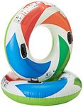 Intex 58202EP Inflatable 47 Inch Colorful Adult Whirl Tube Swimming Pool Raft Float w/Carry Handles and Repair Kit, Color and Style May Vary (2 Pack)