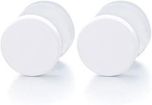 2pcs 8MM White Circle Stud Earrings