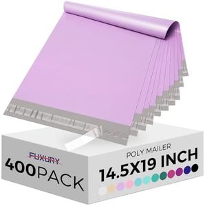 Fuxury Poly Mailers 14.5x19 Inch 400 Pcs Bulk Shipping Bags for Clothing Strong Adhesive Shipping Envelopes for Small Business Suppliers Waterproof Mailers Poly Bags Mailing Envelopes Light Purple