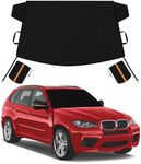 METOWARE Car Windshield Cover for Ice and Snow, Heavy Duty 600D Oxford Fabric Windshield Snow Cover, Waterproof Windshield Frost Cover with Side Mirror Cover for Most Cars, SUVs (69"x42")