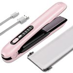 HOMELYLIFE Cordless Hair Straightener, Mini Portable Wireless Travel Straighteners, Hair Straightener and Curler 2 in 1 USB Rechargeable 5000mAh, Fast Heat Up, Anti-Scald 4-Level Adjust Temperature