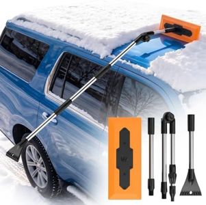 DooGooCoo 57.1" Snow Broom & Ice Scraper for Car with 16.3" Foam Brush
