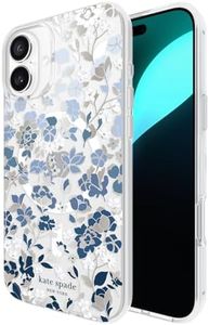 Kate Spade New York iPhone 16 Plus Case - Compatible with MagSafe - Designer Phone Case - Flowerbed Blue Gems