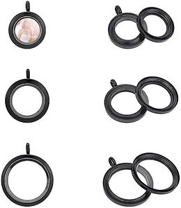 UNICRAFTALE 3 pcs 3 Size Memory Locket Pendants Glass Photo Charms Round Floating Lockets Charms Black 304 Stainless Steel Pendants Picture Frame Bouquet Charms for Necklace Jewelry Making