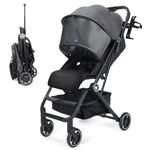 AOODIL Lightweight Baby Stroller, Compact Travel Stroller with Adjustable Backrest & Storage Basket & Sleep Shade, One Hand Easy Fold Infant Puchair for Airplane Travel and More