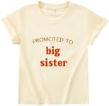 Big Sister Shirt for Toddler Baby Girls Announcement T-Shirt Sibling Reveal Tee Tops Outfits Clothes 1-5t, Beige, 3T