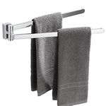 BGL Chrome Swivel Towel Rail,Stainless Steel Bathroon Kitchen Wall Mounted Towel Rack Holder with 2 Swivel Bars