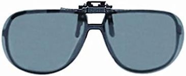 Fisherman Eyewear 8FCO Clip On Original Aviator Black Frame Polarized Sunglasses (Gray Lens)