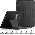 SEYMAC stock Case for iPad 9th/8th/7th Generation 10.2'', Magnetic Auto Sleep Shockproof Case with Multi-Angles Stand, Pen Holder, Card Slot Case for iPad 10.2 Inch 2021/2020/2019 (Black)