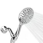 SparkPod 6 Spray Setting High Pressure Shower Head - 6" Wide Angle Handheld Shower Head Set with Brass Swivel Ball Bracket and 70 Inch Long Hose - Luxury Design (Luxury Polished Chrome)