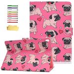 UUcovers for Apple iPad 9th/8th/7th Generation Case with Card Pockets [Auto Wake/Sleep] Smart Folio Slim Stand Magnetic Closure Wallet Shockproof Cover for iPad 10.2 Inch 2021/2020/2019, Pink Pug Dog