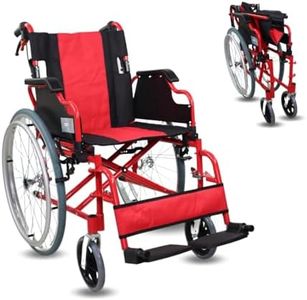 Mobiclinic, Fauteuil roulant pliant, Mod. Torre, Aluminium, Double système de freinage, Repose-pieds et Accoudoirs rabattables et amovibles, Dossier divisible, Siège 44 cm, Orthopédique, Léger