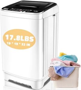 Nictemaw Portable Washing Machine, 17.8Lbs Portable Washer Machine, 2.4Cu.ft Compact Laundry Washer and Dryer Combo with Drain Pump, 10 Wash Programs 8 Water Levels for Apartment RV Dorm