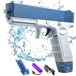 Toyshine Electric Holi Water Pistol Toy Gun Rechargeable With Pressure Mechanism For Range Upto 30 Plus Feet A Powerful Squirt Guns For Kids Pool Beach Party Games And Outdoor Water Fun - Blue