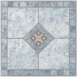 Achim Imports VFT940POVR Home Furnishings Portfolio 12x12 2.0mm Self Adhesive Vinyl Floor, Blue Diamond, 9 Tiles/9 sq. ft, 12 x 12, 9 9