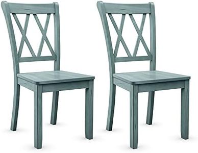 Giantex Set of 2 Dining Chairs, Rubber Wood Dining Room Chair, Farmhouse Dining Side Chairs, Max Load 400 Lbs, Wooden Kitchen Chairs for Home Kitchen, Dining Room