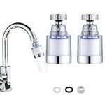 2 Pack Water Faucet Filters, Faucet Water Purifier to Remove Fluorinated Chlorine Heavy Metal Hard Water in Home Kitchen and Bathroom,360° Swivel