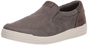 Nunn Bush Men's KORE City Walk Canvas Moc Toe Slip-On Sneaker, Cement, 10.5
