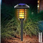 Homehop Solar Light Outdoor 48LED Decorative Flickering Flame Lamp Waterproof for Graden, Pathway, Balcony,Lawn, and HomeDecor with Two Lighting Modes(Pack of 1)