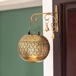 Elegant Wall Hanging Metal Lota T-Light Holder with Bells - Decorative Tealight Candle Holder (Wall Hanging Lota)