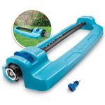 Aqua Joe SJI-OMS16 Indestructible Metal Base Oscillating Sprinkler with Adjustable Spray