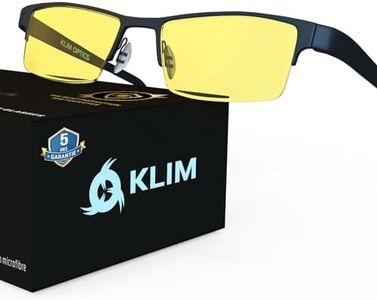 KLIM Optics Lunette Anti Lumiere Bleue - Nouveau - Protège vos Yeux - Haute Protection pour Écrans - Lunettes Gaming PC Mobile TV - Filtre Anti Fatigue Anti UV