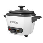 BLACK+DECKER Personal Size Rice Cooker, 3 Cup (1.5 Cup Uncooked), White, RC503