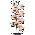 Toplife Spiral Design Metal Egg Skelter Dispenser Rack, Storage Display Rack, Black