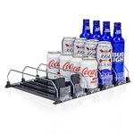 Drink Organizer for Fridge | Refrigerator Bottle Can Organizer, Self-Pushing Soda Can Dispenser Holds 15 Cans, Beverage Storage for Pantry/Vending Machine (5, 12")