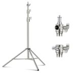 NEEWER 102"/2.6m Stainless Steel Light Stand, Spring Cushioned Heavy Duty Photography Tripod Stand with 1/4” to 3/8” Universal Screw Adapter for Strobe, LED Video Light, Ring Light, Monolight, Softbox