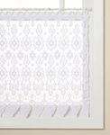 Lorraine Home Fashions Medallion Tailored Window Curtain Tier, White, 35" x 24"